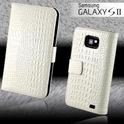 Premium White Snake Wallet Leather Case Samsung Galaxy S2