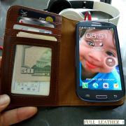 Genuine Java Leather Wallet Flip Case for Samsung Galaxy S3